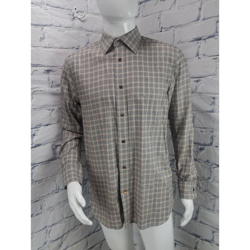 NEW Banana Republic Button Down Shirt Check Houndstooth Tailored Slim Fit Medium